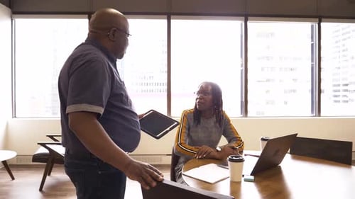 Highrise Office Teamwork and Planning