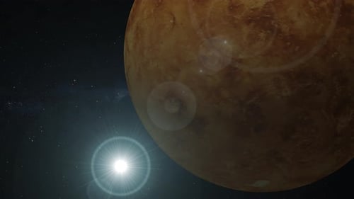 Animation des Venus-Planeten im Weltraum. 2958