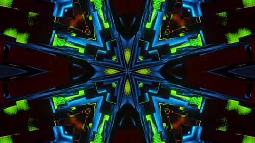 Kaleidoscope style animation. Kaleidoscope VJ loop