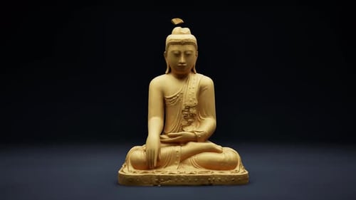 Buddha Golden Statue Animation