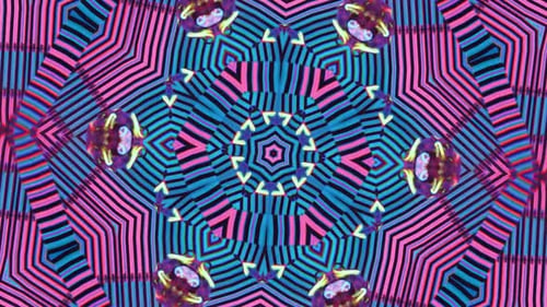 Abstract Neon Colorful Kaleidoscope Light Show