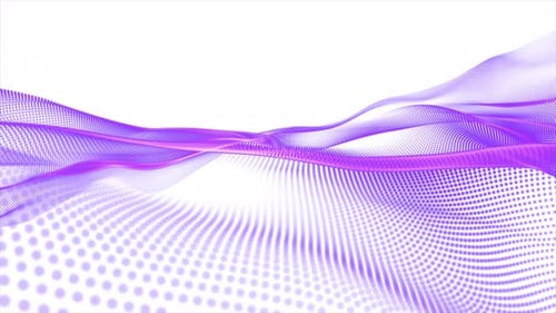 Wellenfluss-Hintergrundschleife mit violetten Partikeln V7