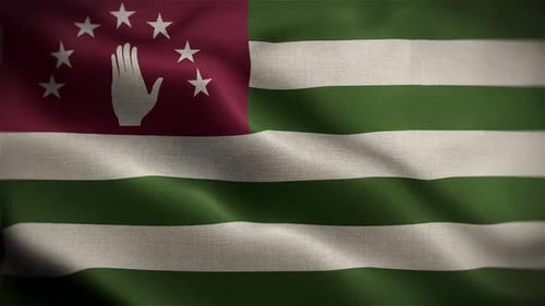 Abkhazia Flag Waving Seamless Loop