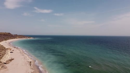 Aerial View Of Sandy Beaches And Turquoise Water