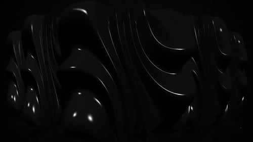 Abstract Glossy Black Fluid Waves Loop Background Animation