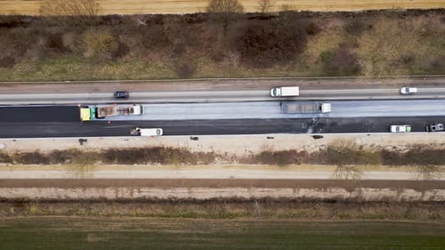 Aerial View of New Road Construction