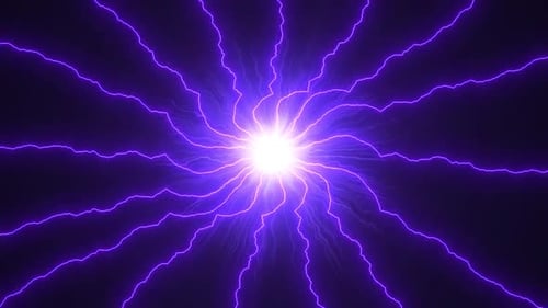 Dynamic Neon Energy Burst: High Voltage Electric Shockwave with Fractal Lightning and Plasma Surge