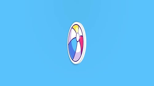 Colorful Animated Beach Ball Rotating for Summer Videos