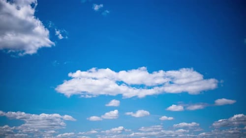 White Clouds Drifting Azure Sky