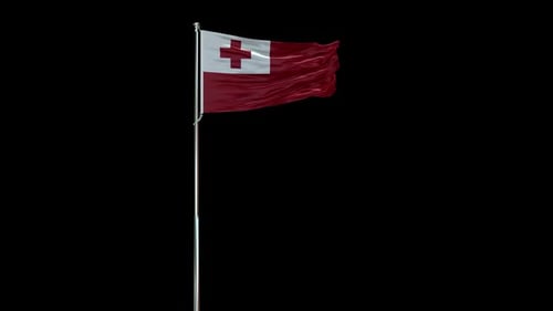 Alpha-Kanal mit realistischer Flagge von Tonga
