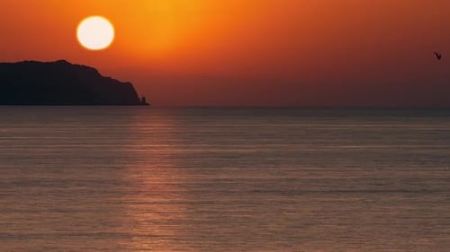 Sunset over the sea.