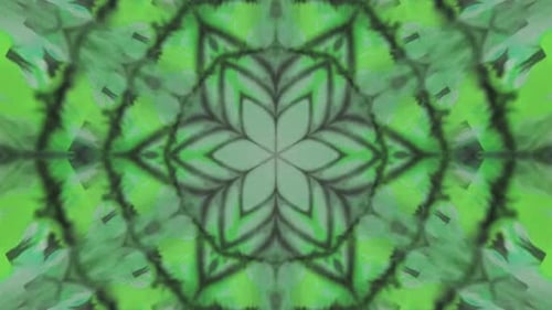 Green kaleidoscope pattern rotates