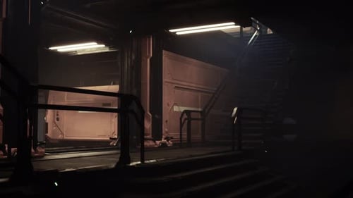 Empty Corridor with Reflective Wall