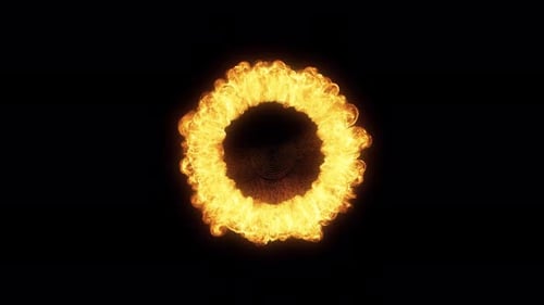 Erweiterter Fiery-Ringburst-Alphakanal-Effekt für Übergänge