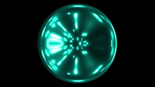 Cyan Lights Particle Sphärische Linsenschleife