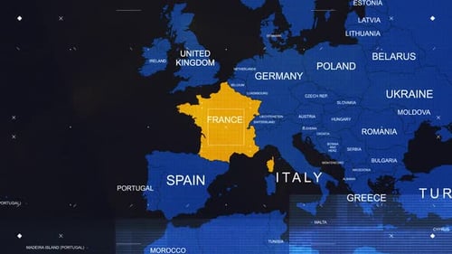 Digital World Map Zoom and Country Highlight for Corporate Presentations