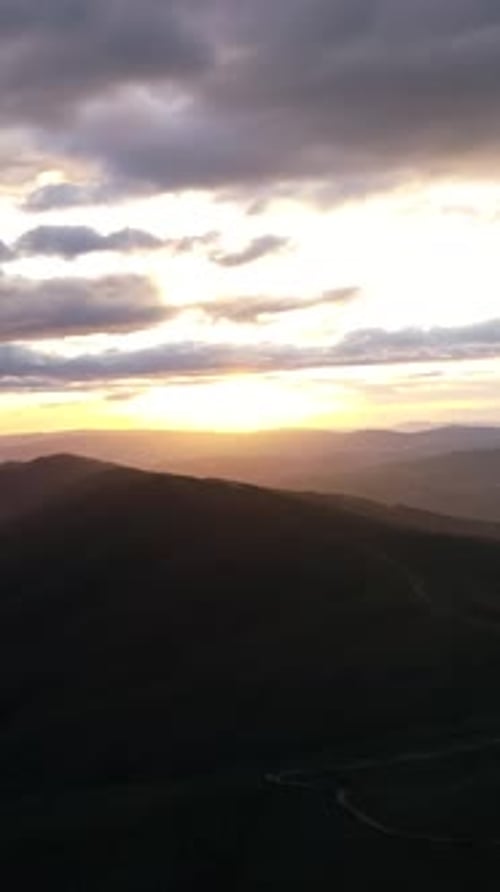 Vertical Video of Mountain Sunset