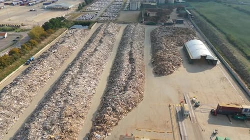 Aerial View of a Recycling Plant in the UK