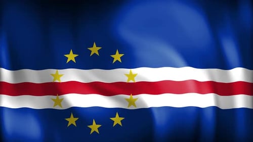 Waving Flag of Cape Verde National Symbol