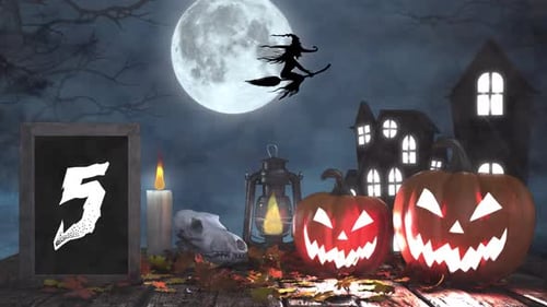 Halloween Countdown und gruseliger Hintergrund