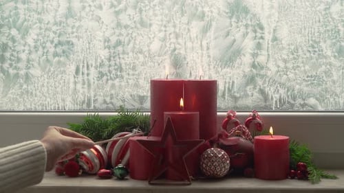Velas de Adviento ardientes