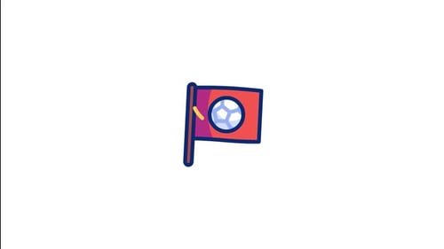 Animated Artistic Sports Flag Icon Waving