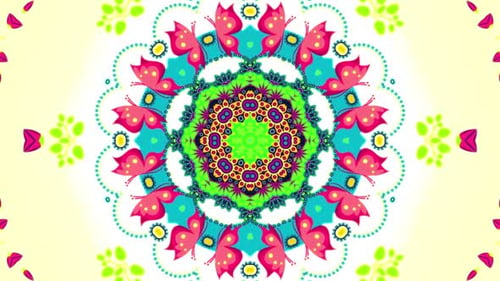Colorful Mandala With Floral Ornament