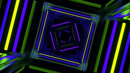 Purple And Light Green Neon Motion Effect Tunnel Background Vj Loop In 4K