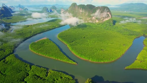 Beautiful View of Phang Nga Bay during sunrise