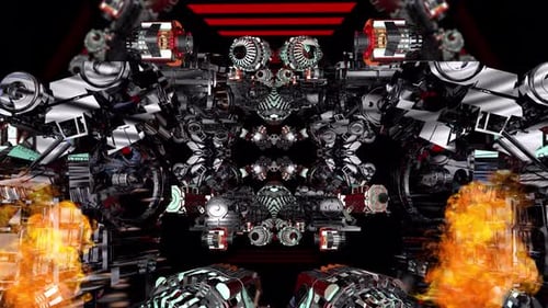 Futuristic Industrial Mechanical Power Engine Animation