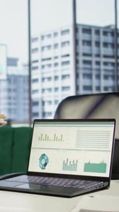Vertical Video Ambitious Woman CEO Working in Her Modern Corporate Office