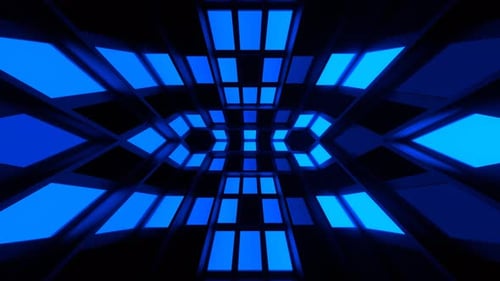 Blauer Hintergrund mit langsamen Blitzlichtern, VJ Loop In 4K