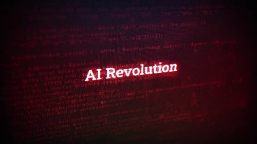 Revolução Ai na mensagem de tela digital em telas de computador V01