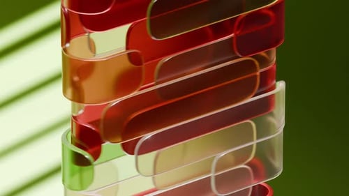 Color Glass Shapes 3D Loop