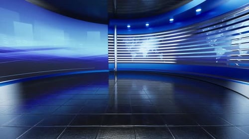 Virtuelles 3D-Studio, News Studio-Hintergrund