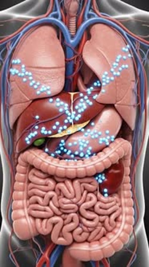 Pancreatic Particles Spreading in Human Circulatory System 3D
