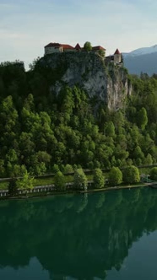 Castle on the rock on Bled lake