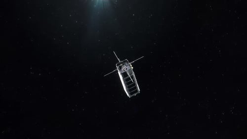 CubeSat-Satellit im Orbit