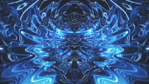 Abstract Blue Energy Waves Flowing Loop Background
