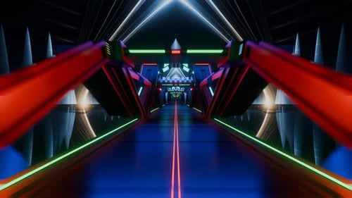 Futuristic Cyberpunk City At Night Loop