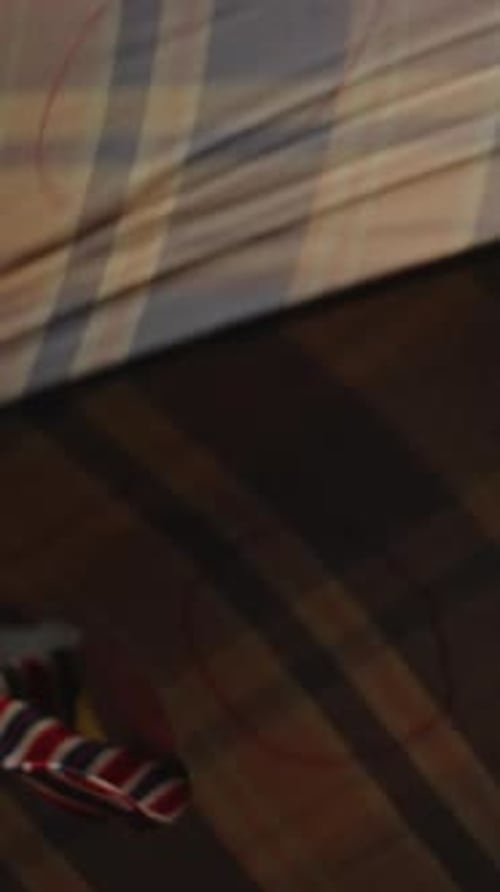 Clown Looking Through Patterned Window