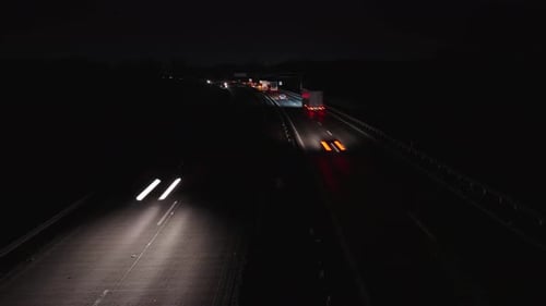 Light Trails on the Highway at Night Road Traffic Time Lapse