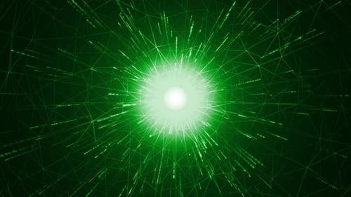 Abstract Digital Particle Wave Green V4