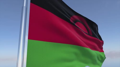 Malawi Flag Background Broadcast Ready 4K