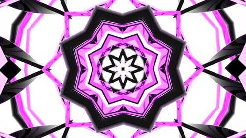Abstract Geometric Star Kaleidoscope Tunnel Loop