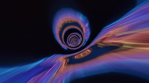 Projection VJ de rendu 3D, hyperboucle spatiale, boucle sans fin, concept futuriste