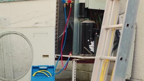 Open HVAC Unit for Maintenance and Repair