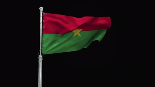 Realistic Burkina Faso National Flag Waving Animation