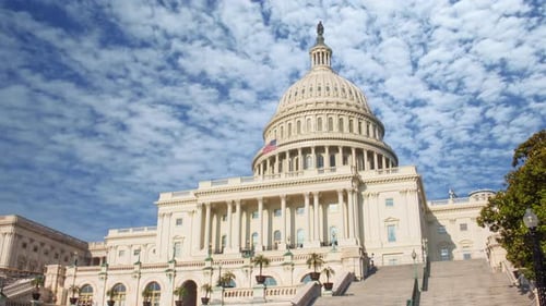 Time lapse of the United states capitol building, Washington DC, USA.