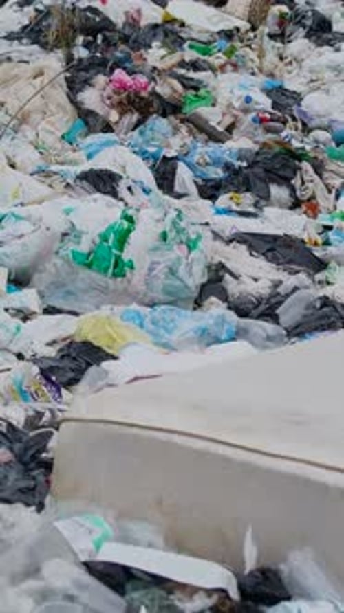 A Mountain of Plastic Garbage The Problem of Environmental Pollution with Garbage Vertical Video